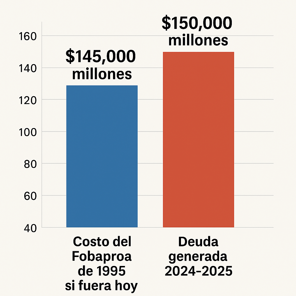AMLO y Sheinbaum endeudan a México más que el Fobaproa de 1995